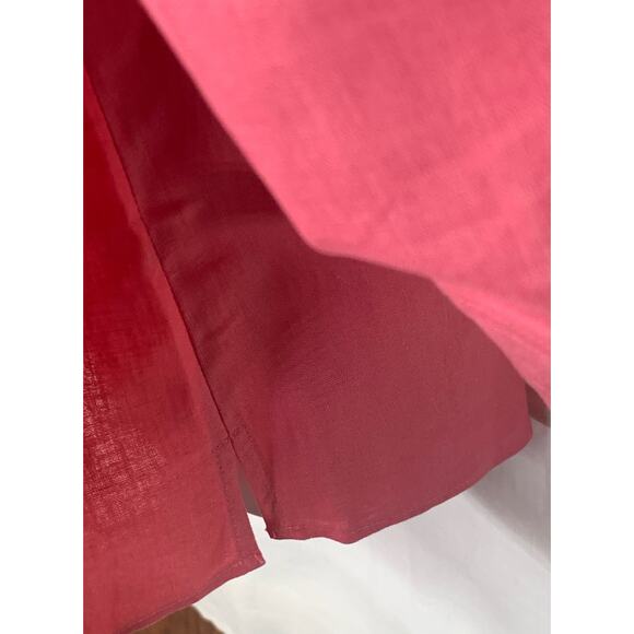 Liz Baker Blouse Size Large Shirt Women Petite Pink 3/4 Sleeve Button Up Pocket - Picture 3 of 12